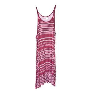 Women's Old Navy Burgundy Striped Soft Stretchy Tank T-shirt Dress M